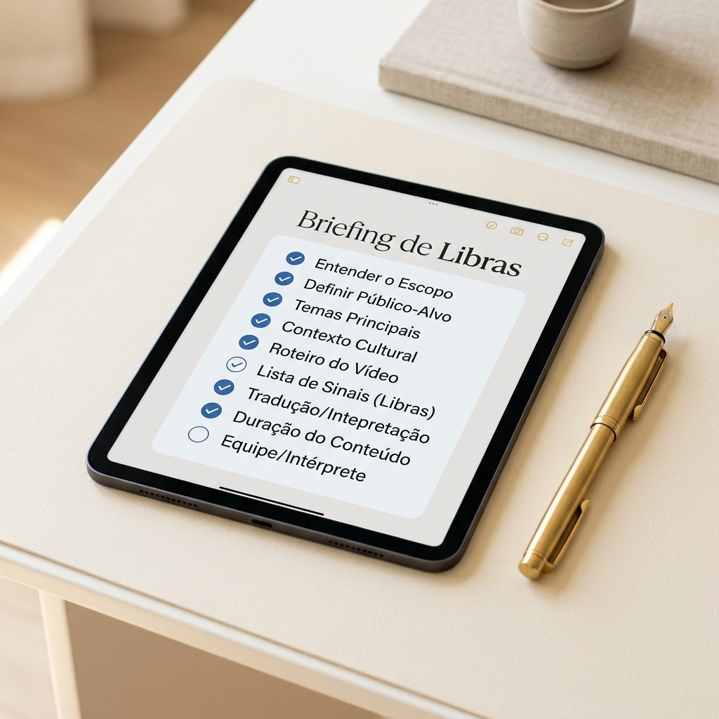 Checklist para briefing de interpretação em Libras